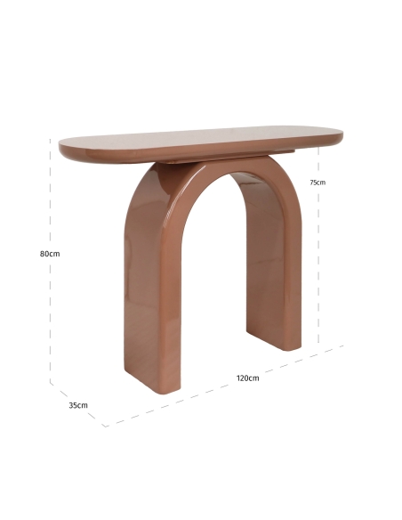 Console Design Base ad arco Terracotta KOURTNEY