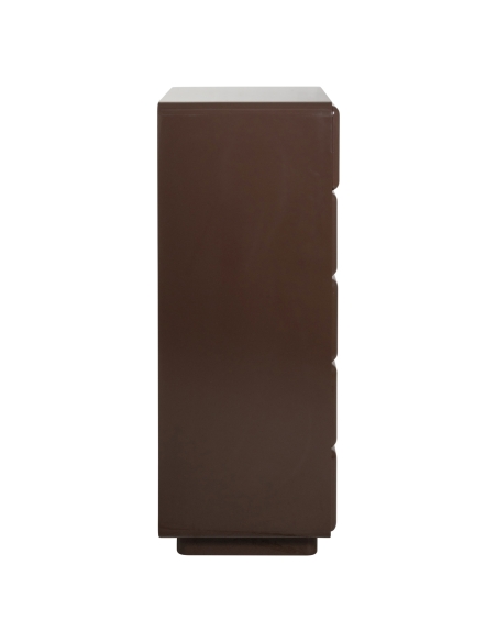 Commode Semainier 5 Tiroirs Laquée Châtaigne LIZZIE