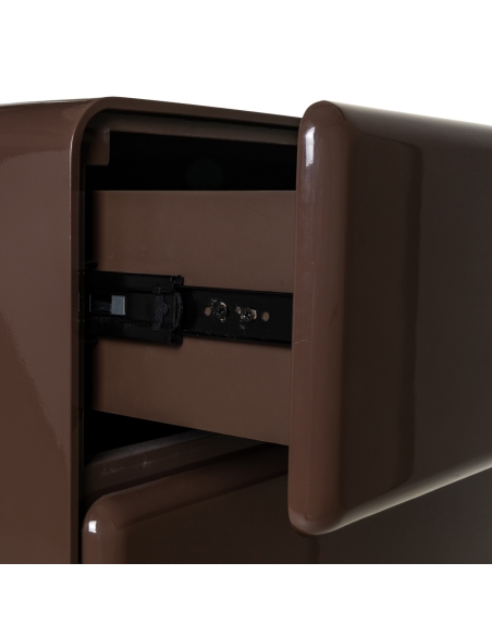 Commode Semainier 5 Tiroirs Laquée Châtaigne LIZZIE
