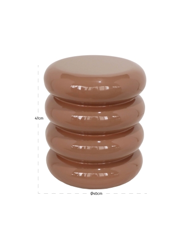 Table d'Appoint Anneaux Empilés Terracotta INDIE