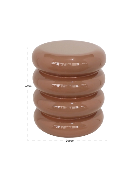 Mesa auxiliar Anillos apilados Terracota INDIE