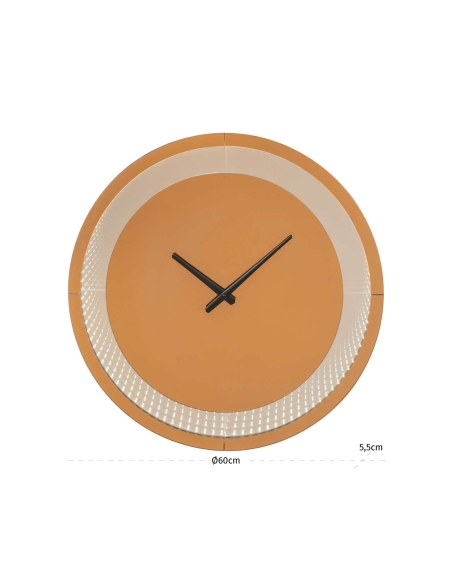 Horloge Murale LED Effet Miroir Infini Brun JULIA