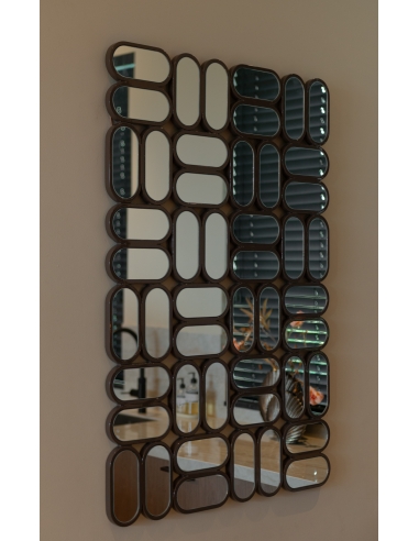 Espelho de Parede Design Mosaico Castanha SOPHIA