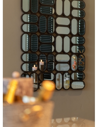 Sophia Chestnut Mosaic Design Wall Mirror