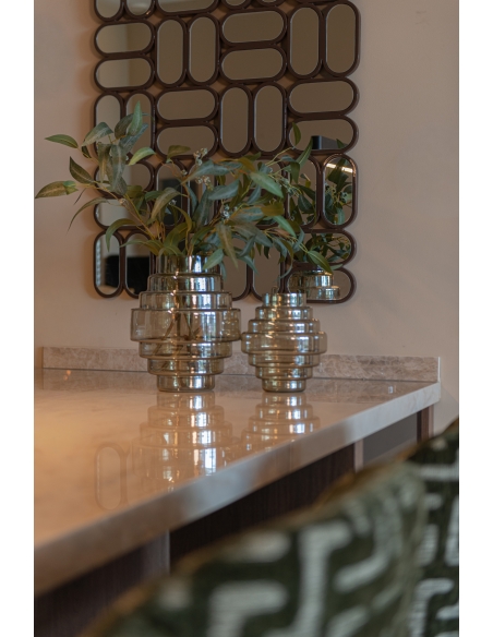 Sophia Chestnut Mosaic Design Wall Mirror