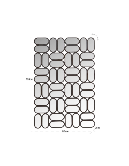 Specchio da Parete Design Mosaico Castagna SOPHIA