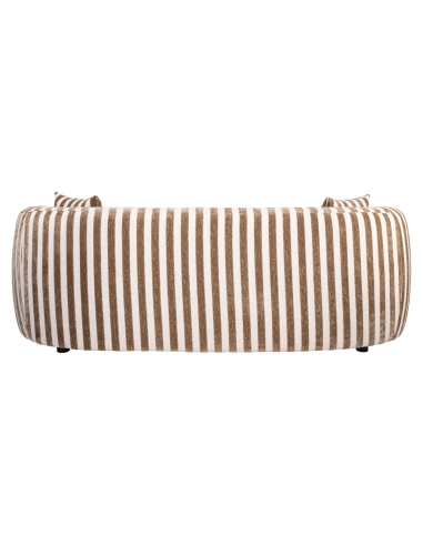 3-Sitzer-Rundes Sofa Gestreifter Stoff Sand LUXANDRA