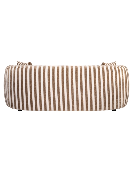 3-Sitzer-Rundes Sofa Gestreifter Stoff Sand LUXANDRA