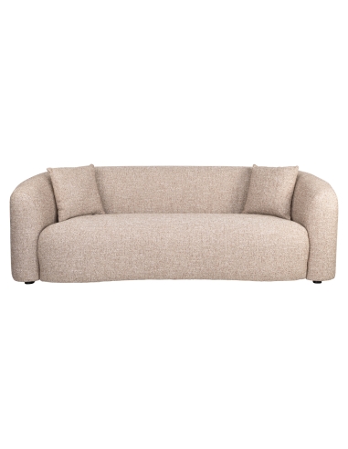 3-Sitzer-Sofa Tweed Sandfarben Schwer entflammbar LUXANDRA