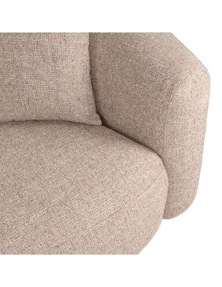 Divano a 3 posti Tweed Sabbia Ignifugo LUXANDRA