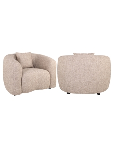 Comfortable Sand Tweed Fire-Resistant Armchair LUXANDRA