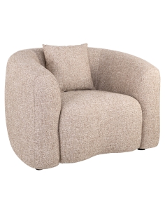 Poltrona Confortevole in Tweed Sabbia Ignifugo LUXANDRA 2