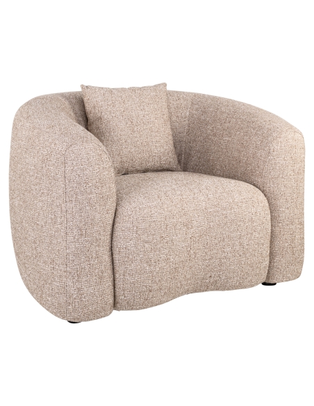 Poltrona Confortevole in Tweed Sabbia Ignifugo LUXANDRA