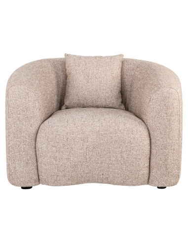 Poltrona Confortevole in Tweed Sabbia Ignifugo LUXANDRA