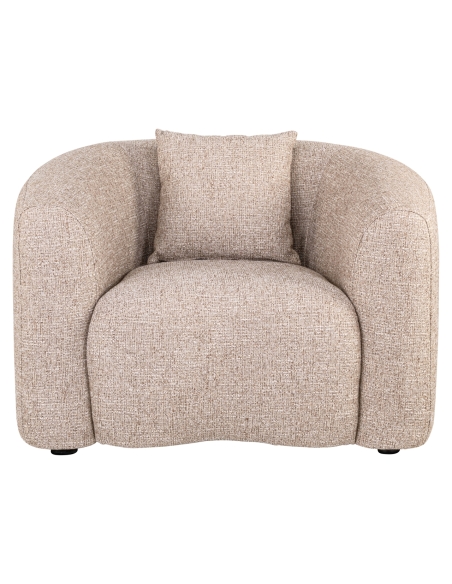 Comfortable Sand Tweed Fire-Resistant Armchair LUXANDRA