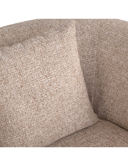 Comfortabele fauteuil van zandkleurige tweed, brandvertragend LUXANDRA