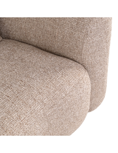 Sillón cómodo de tweed arena ignífugo LUXANDRA