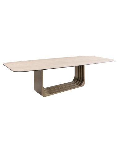 Mesa de comedor de cerámica beige 300 cm MAXFIELD