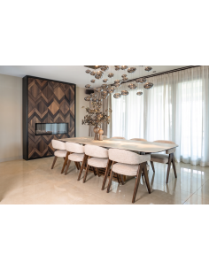 Mesa de Jantar em Cerâmica Bege 300 cm MAXFIELD 2