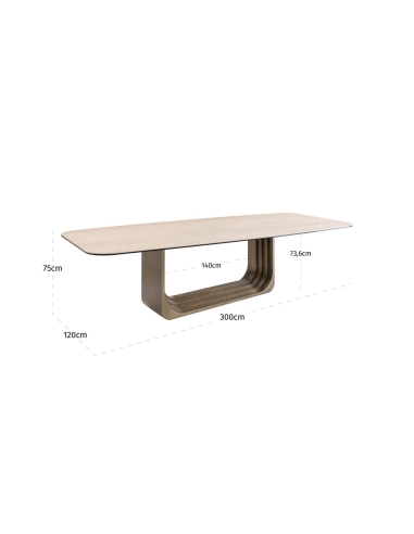 Beige Ceramic Dining Table 300 cm MAXFIELD