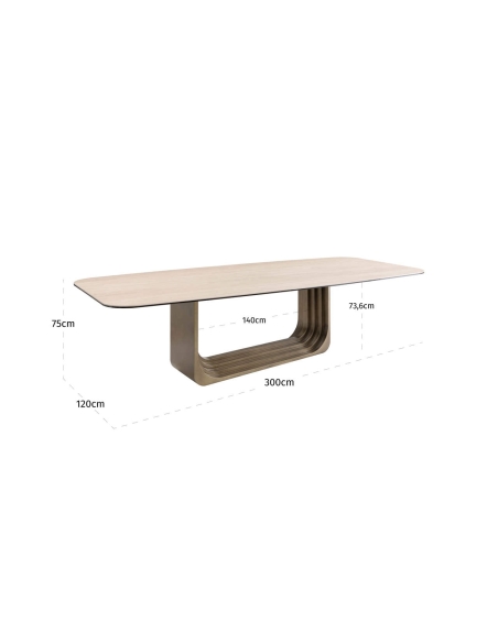 Table à Manger Céramique Beige 300 cm MAXFIELD