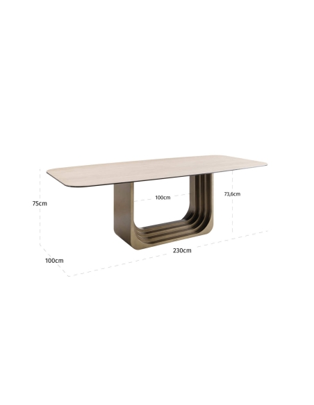 Mesa de jantar em cerâmica bege 230 MAXFIELD | Loft