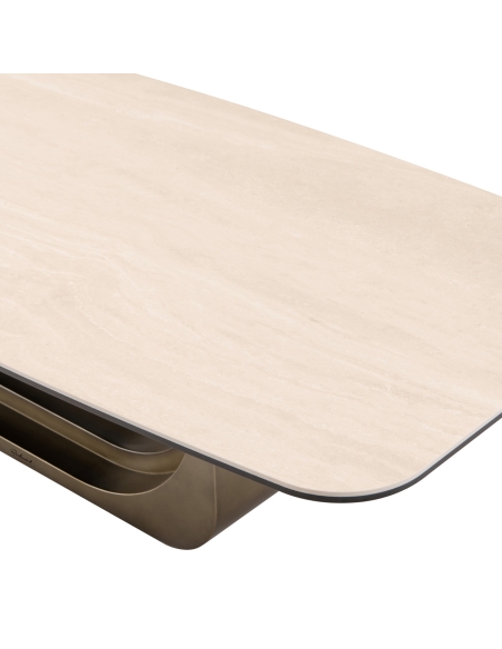 Table Basse Pivotante Céramique Beige MAXFIELD