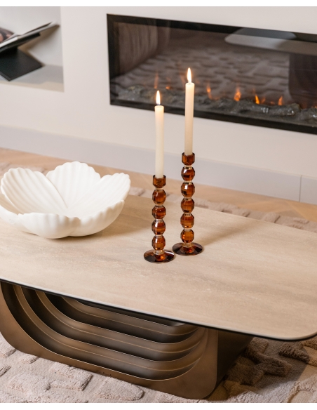 Table Basse Pivotante Céramique Beige MAXFIELD