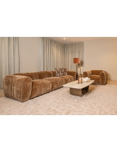 Generous Sofa Brown Corduroy Fabric Café MONTY 2