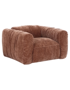 Cocoon Armchair Ribbed Fabric Coffee Brown MONTY