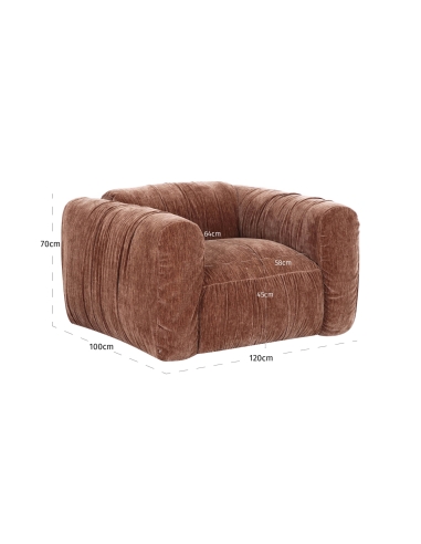Sessel Cocoon Rippstoff Braun Kaffee MONTY