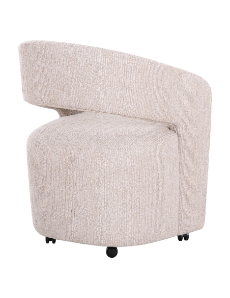Silla de comedor Vixen natural linear con ruedas