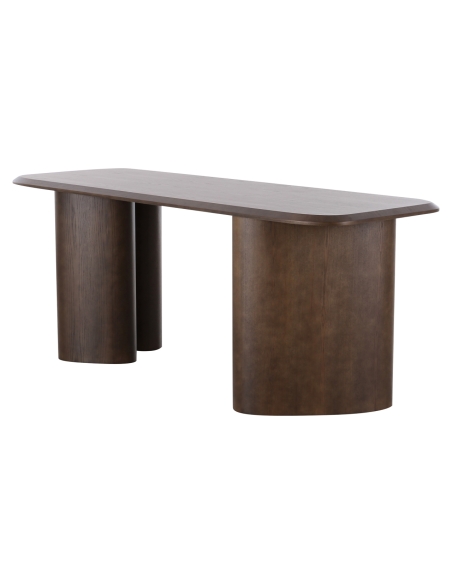 Table Haute Design Piètement Mixte Brun PRANCER