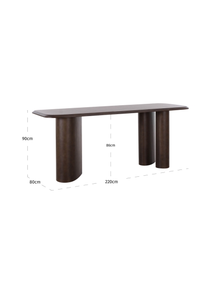 Table Haute Design Piètement Mixte Brun PRANCER