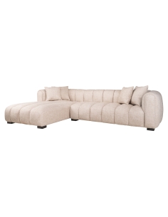 Divano angolare con chaise longue sinistra Tweed Crema NOVARO