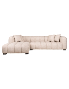 Canapé d'Angle Méridienne Gauche Tweed Crème NOVARO 2
