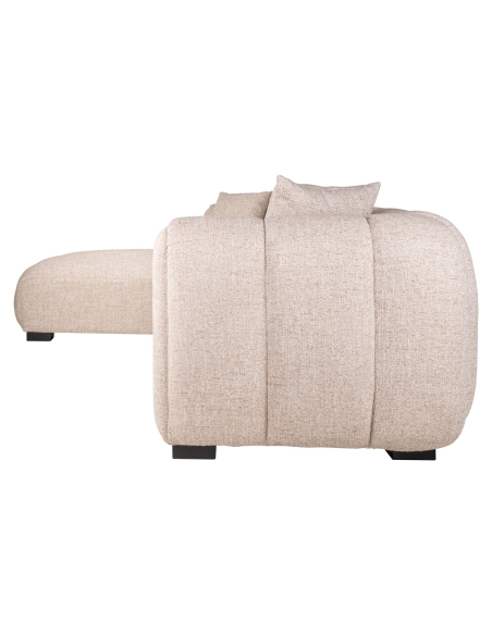 Sofá de canto com chaise longue à esquerda Tweed Creme NOVARO