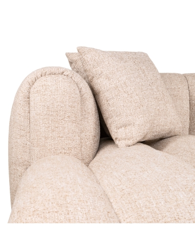 Hoeksbank met linker chaise longue Tweed Crème NOVARO