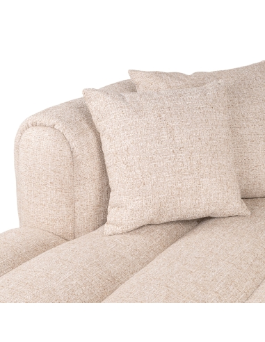 Left Chaise Longue Corner Sofa Tweed Cream NOVARO