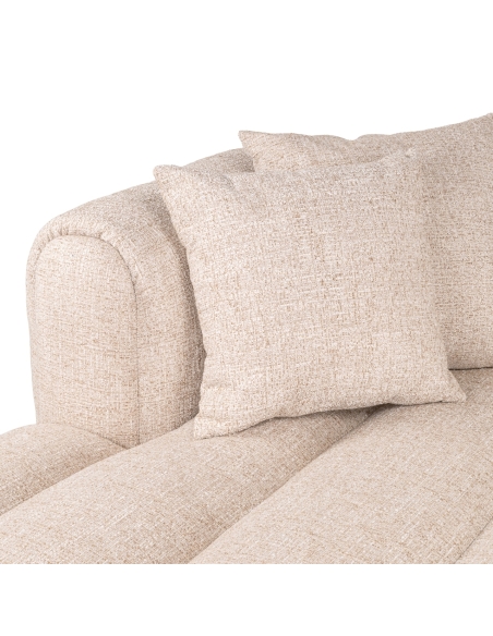 Ecksofa mit linker Chaiselongue Tweed Creme NOVARO