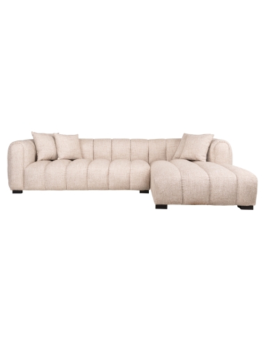 Divano angolare con chaise longue destra Tweed crema NOVARO