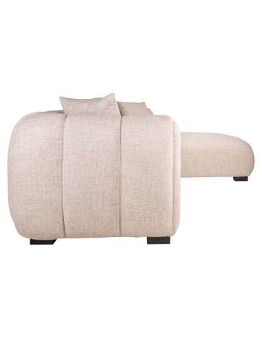Ecksofa mit rechter Chaiselongue Tweed Creme NOVARO