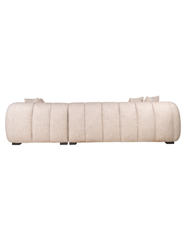 Ecksofa mit rechter Chaiselongue Tweed Creme NOVARO