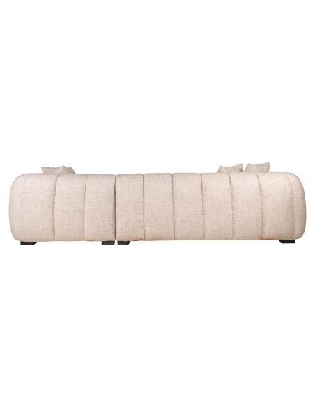 Hoekbank met rechter chaise longue Tweed Crème NOVARO