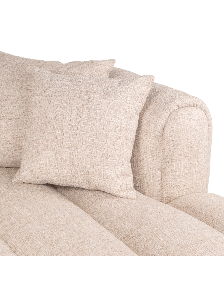 Right-Hand Chaise Longue Corner Sofa Cream Tweed NOVARO
