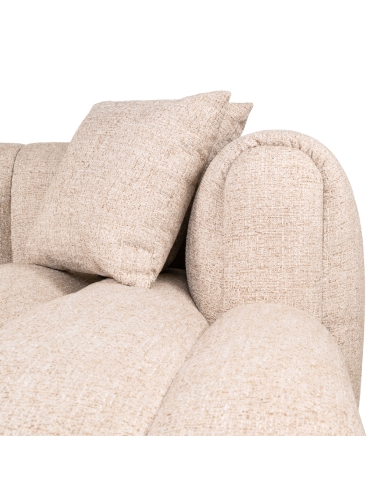 Ecksofa mit rechter Chaiselongue Tweed Creme NOVARO