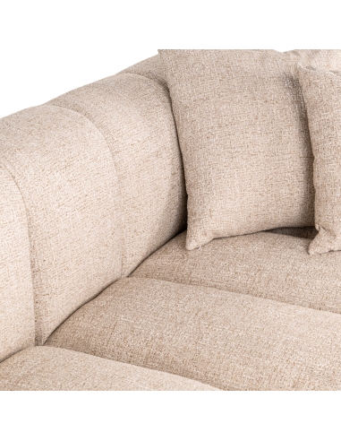 Ecksofa mit rechter Chaiselongue Tweed Creme NOVARO