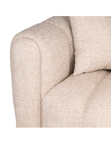 Right-Hand Chaise Longue Corner Sofa Cream Tweed NOVARO