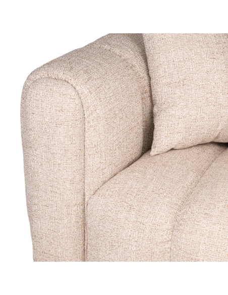 Ecksofa mit rechter Chaiselongue Tweed Creme NOVARO