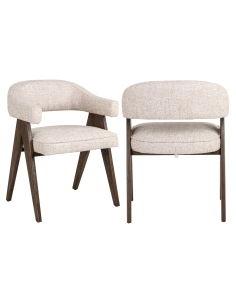 Chaise Design Dossier Enveloppant Tweed Crème MORI